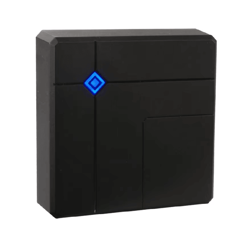 Krupni prikaz prednje ploče blizinskog RFID čitača 806a prikazuje dvobojni LED indikator statusa pripravnosti i potvrde očitavanja kartice.