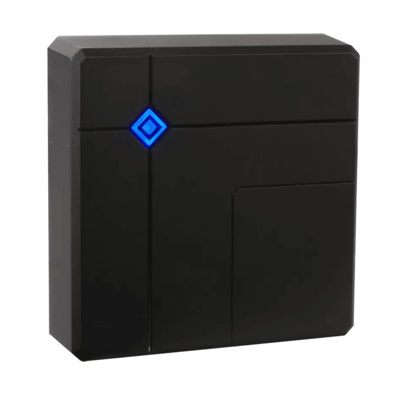 Poleđina čitača 331 prikazuje ugrađeni priključni kabl koji podržava izlazne formate podataka USB i Wiegand.