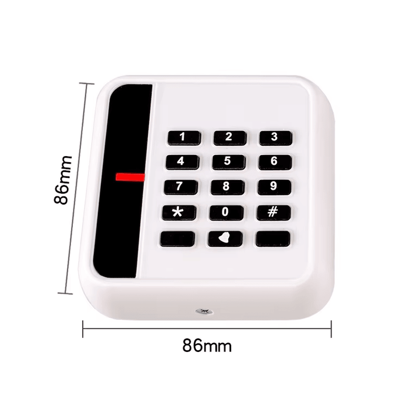 Ova slika ističe LED indikator 125KHz RFID čitača za kontrolu pristupa za ulazna vrata za primene čitača sa tastaturom.