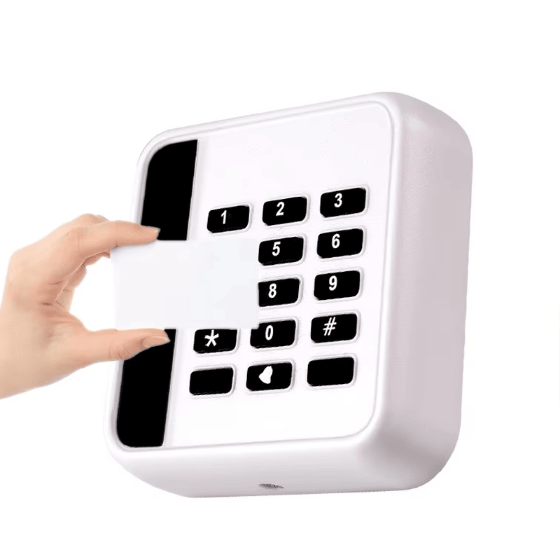 Fotografija proizvoda 125KHz RFID čitača za kontrolu pristupa za ulazna vrata koja prikazuje priključnu klemu u kategoriji čitača sa tastaturom.