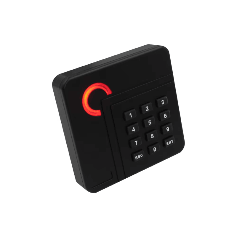 Vodootporni RFID čitač kartica za kontrolu pristupa prikazan sa fokusom na beskontaktno skeniranje za projekte čitača za pristup sa tastaturom.