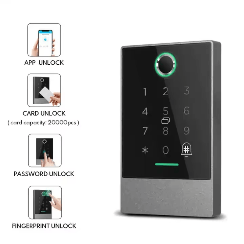 WiFi biometrijski pristupni terminal povezan sa oblakom prikazan sa fokusom na završnu obradu materijala za projekte biometrijskih pristupnih terminala.