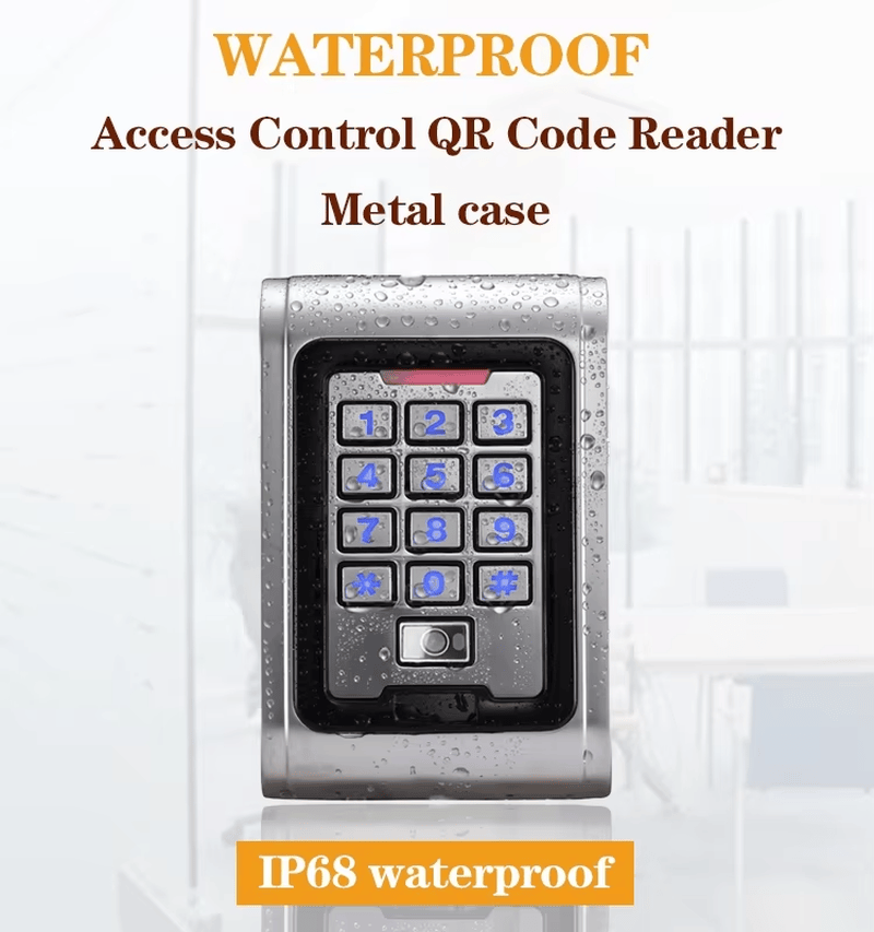 Čitač QR koda po meri za pristup vratima prikazan iz jasne perspektive LED indikatora za primene čitača QR koda za pristup.