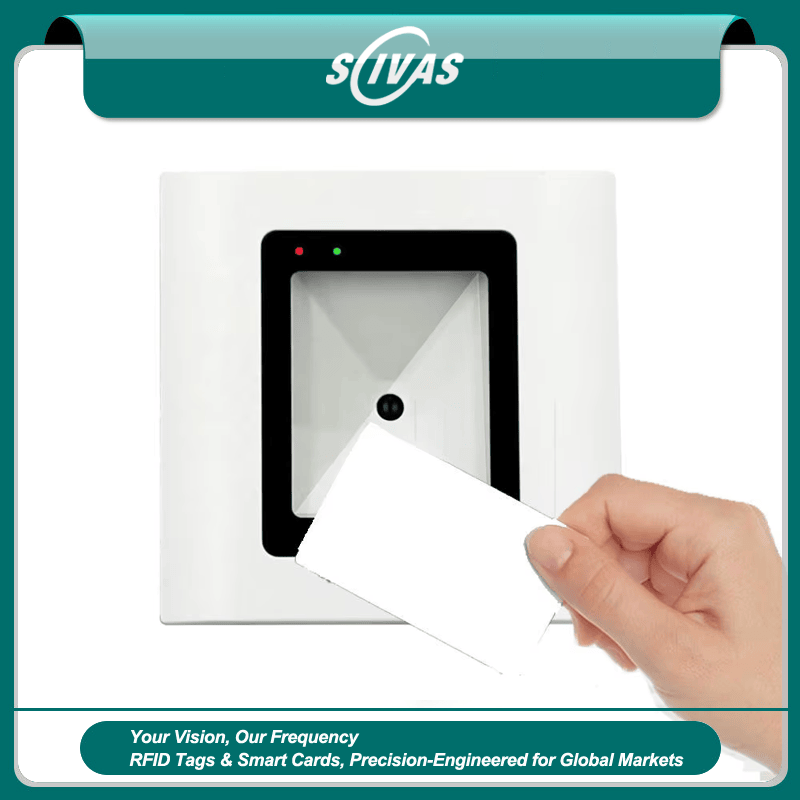 Fotografija proizvoda Brzi QR RFID skener za kontrolu pristupnih tačaka iz perspektive koja ističe raspored antene za primene iz kategorije QR čitači za kontrolu pristupa.