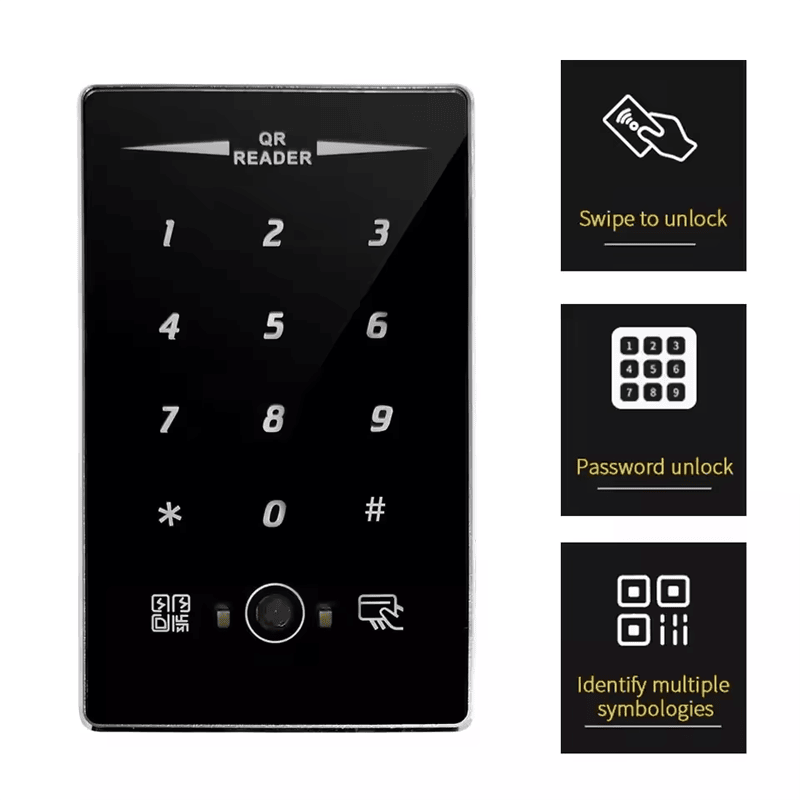Tehnički crtež čitača 08QR daje precizne dimenzije od 120x72x18 mm za tačnu zidnu montažu.