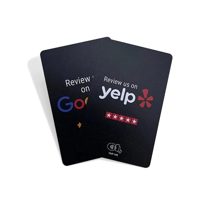 Tehnička specifikacija koja prikazuje standardnu veličinu i debljinu kreditne kartice Google recenzijske kartice za lako rukovanje